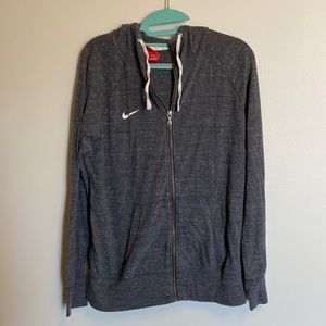 Gray Nike Zip Up Hoodie - Size Large - Good Condition